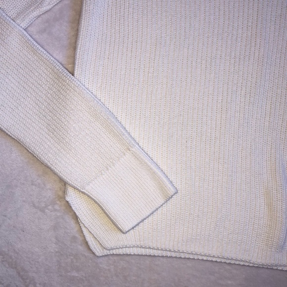 Rag & Bone White Long Sleeve Knit Off The Shoulder Sweater - Picture 3 of 5